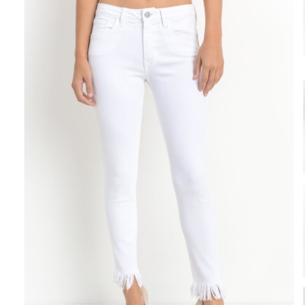 JustBlack White Fringe Jeans